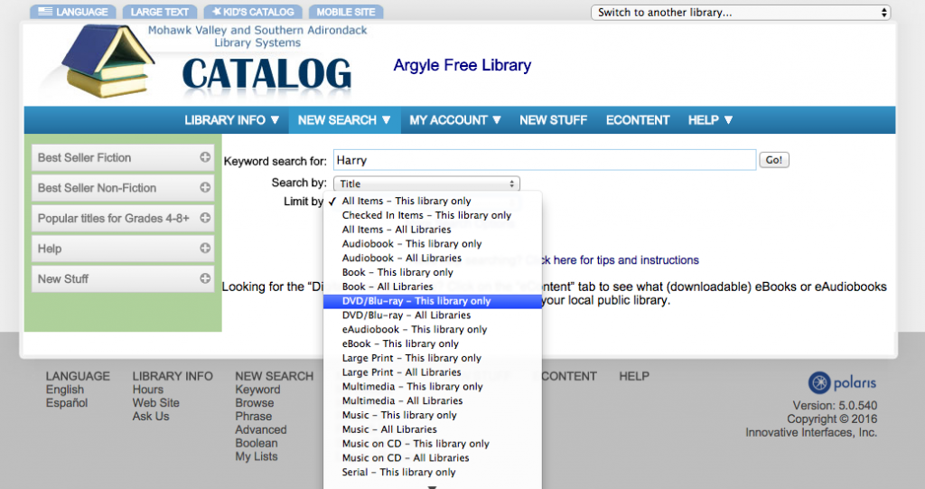 Find a book on the library catalog